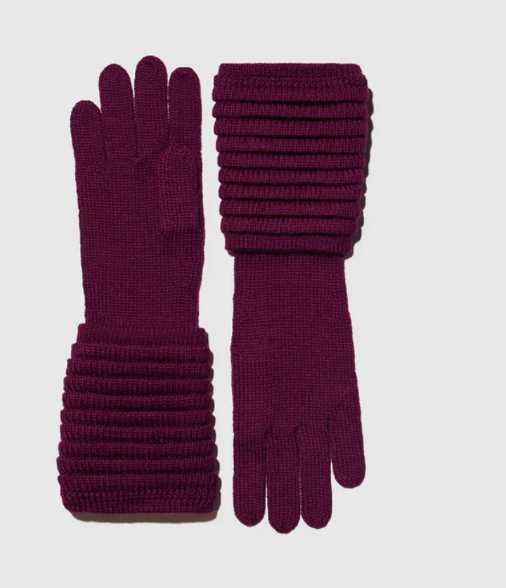 SENTALER Ribbed Gloves - Cherry Lacquer