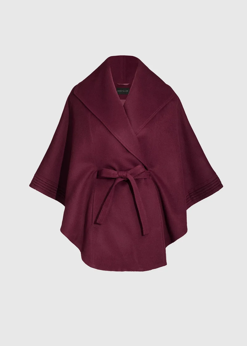 SENTALER Baby Alpaca Cape With Shawl Collar and Belt
