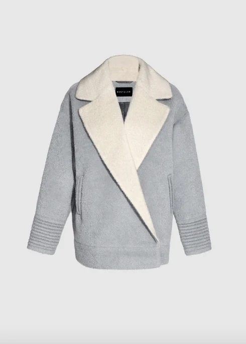 SENTALER Bouclé Alpaca Dropped Shoulder Aviator Jacket