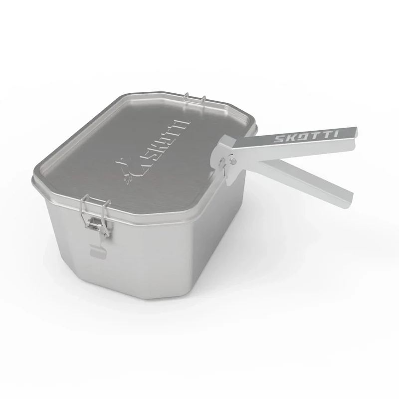 Skotti RVS Boks 2,5L – Jouw Veelzijdige Outdoor Pan & Lunchbox