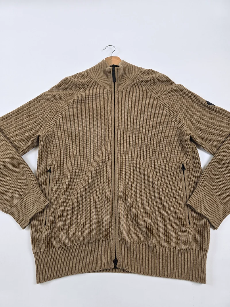J. Lindeberg Kyler Wool Blend Zip Bruin Heren L