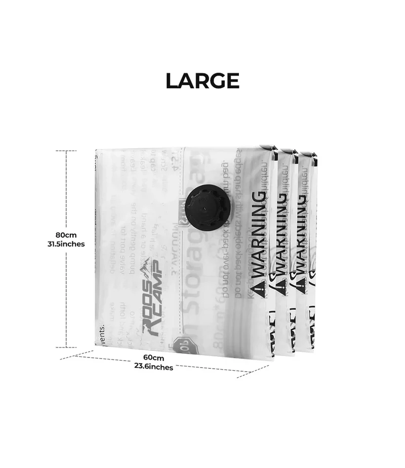 Rooscamp Vacuüm Opbergzakken Large L 60x80cm – Herbruikbare Ruimtebesparende Opbergzakken voor Kleding, Dekens en Textiel
