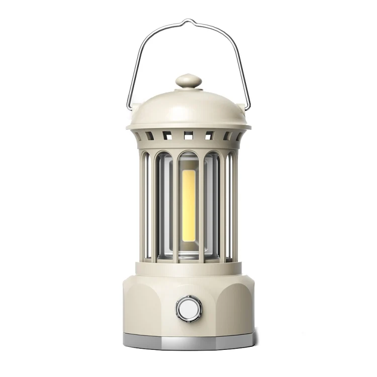 Oplaadbare Campinglamp met Hanger & Voet – Dimbaar & Lichtgewicht (Gebroken Wit)