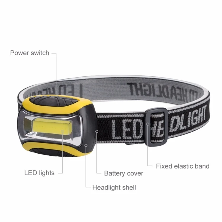 Hoofdlamp LED - Licht - 3 Lichtstanden - Kantelbaar - Verstelbaar - Draagbaar - Nacht - LED lamp - Hardloopverlichting - Sport Verlichting - Fiets Verlichting - Vis verlichting zwart/geel