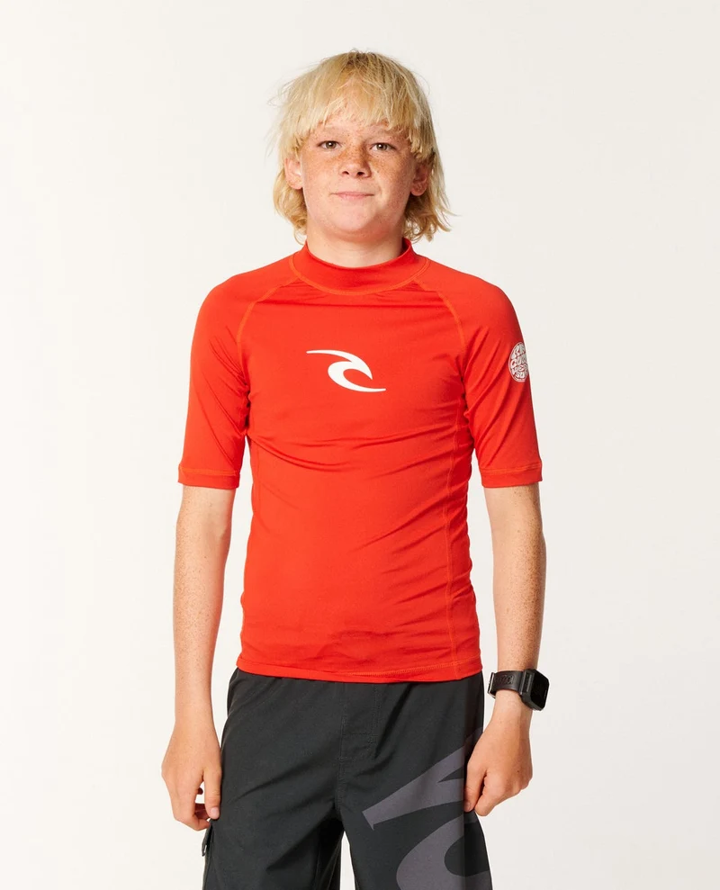 Waves UPF Short Sleeve Boy Rash vest