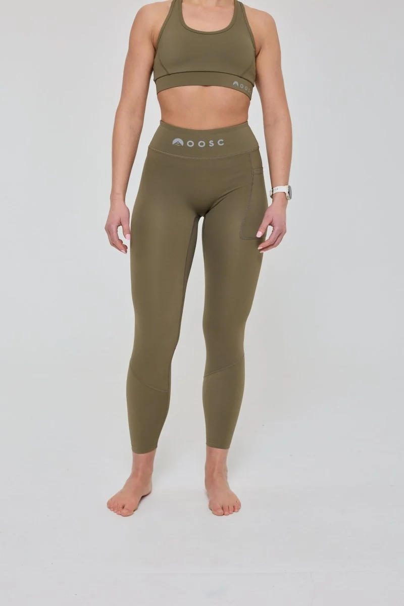 Infinite High Waisted Leggings - Khaki