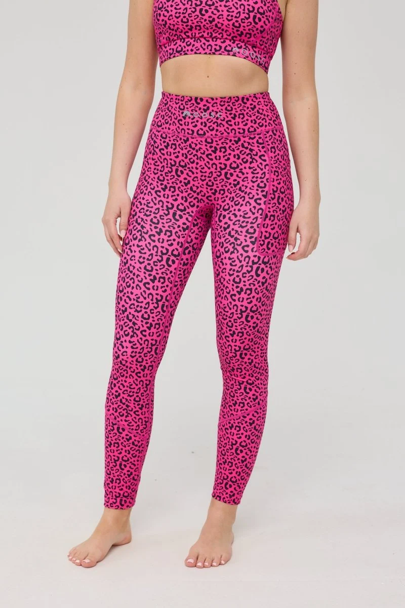 Infinite High Waisted Leggings - Pink Leopard
