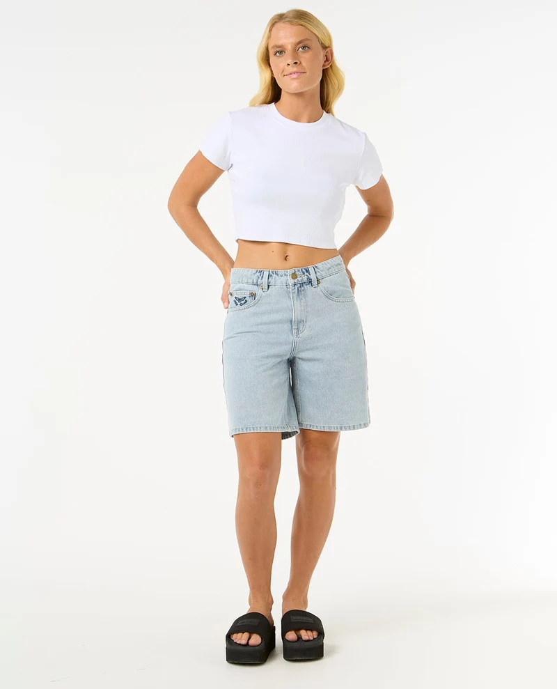 Las Dalias Relaxed Denim Short