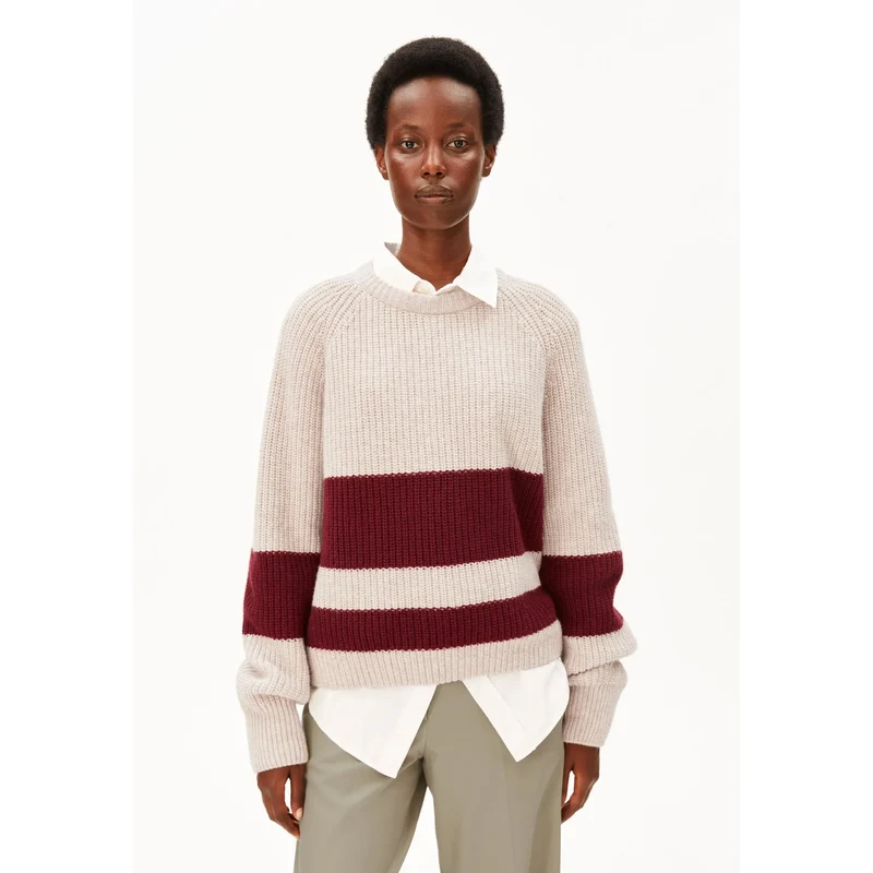 Rib Striped Knit Sweater