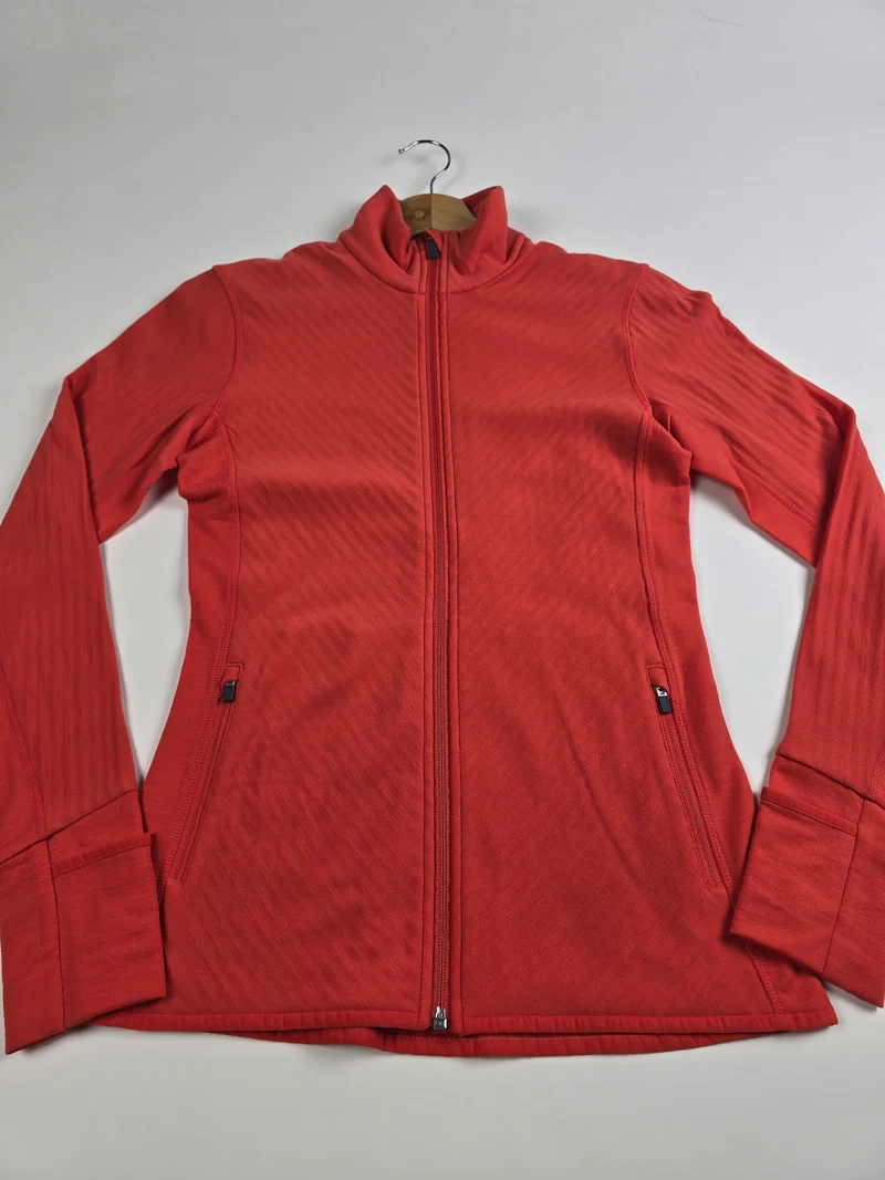 Icebreaker Descender LS Zip Vest Rood Nieuw Dames S
