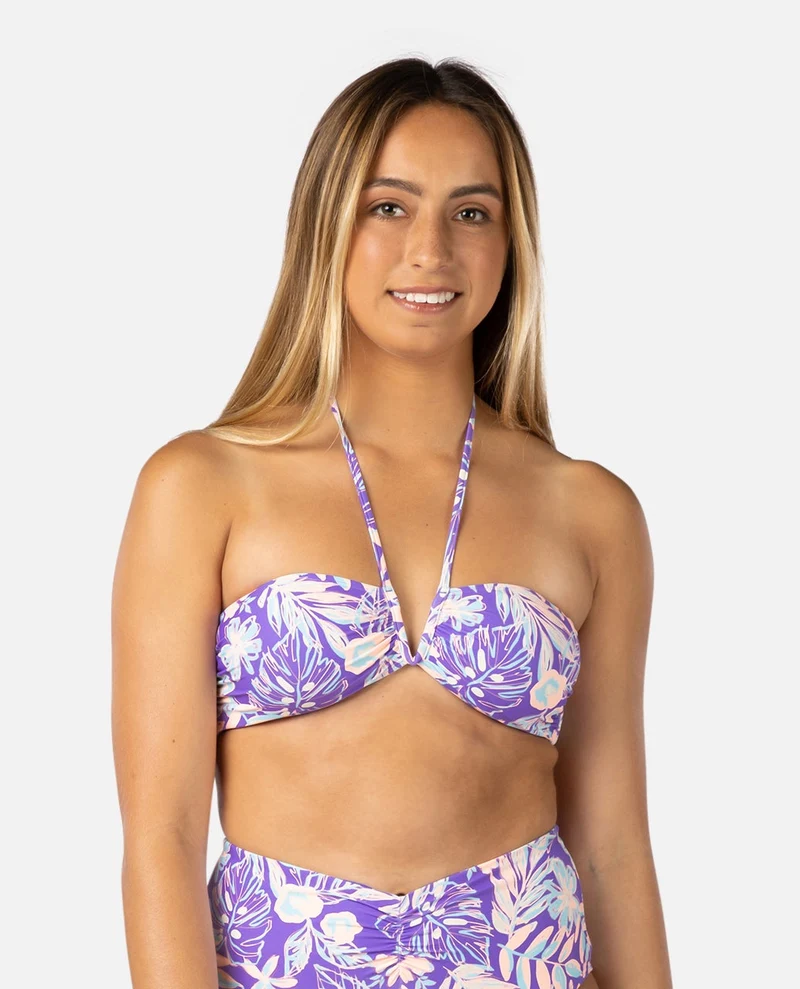 Palm Party Halter Bikini Top