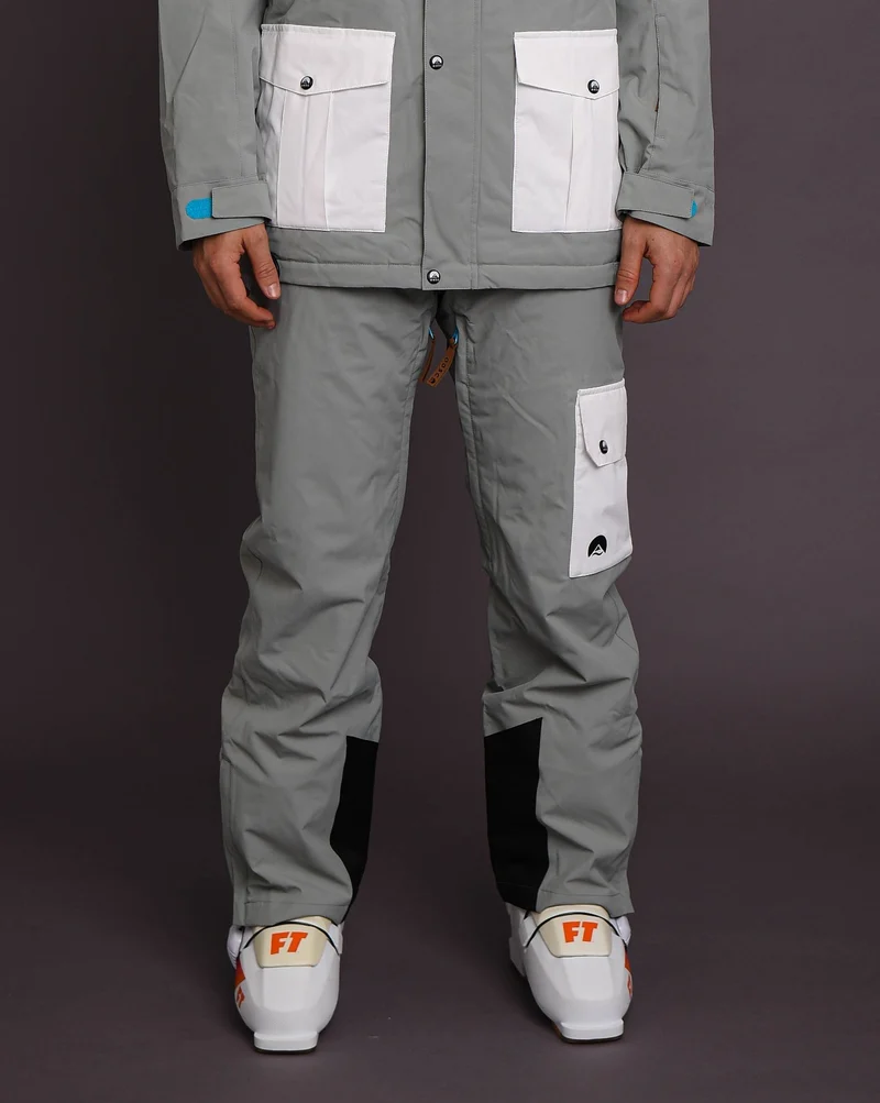 Fresh Pow Men's Ski & Snowboard Pant - Grey & White