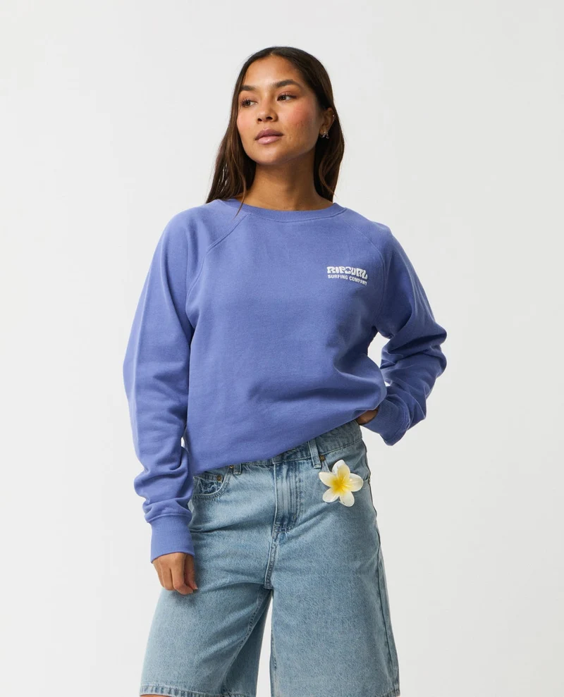 Surf Puff Raglan Relaxed Crew Fleece