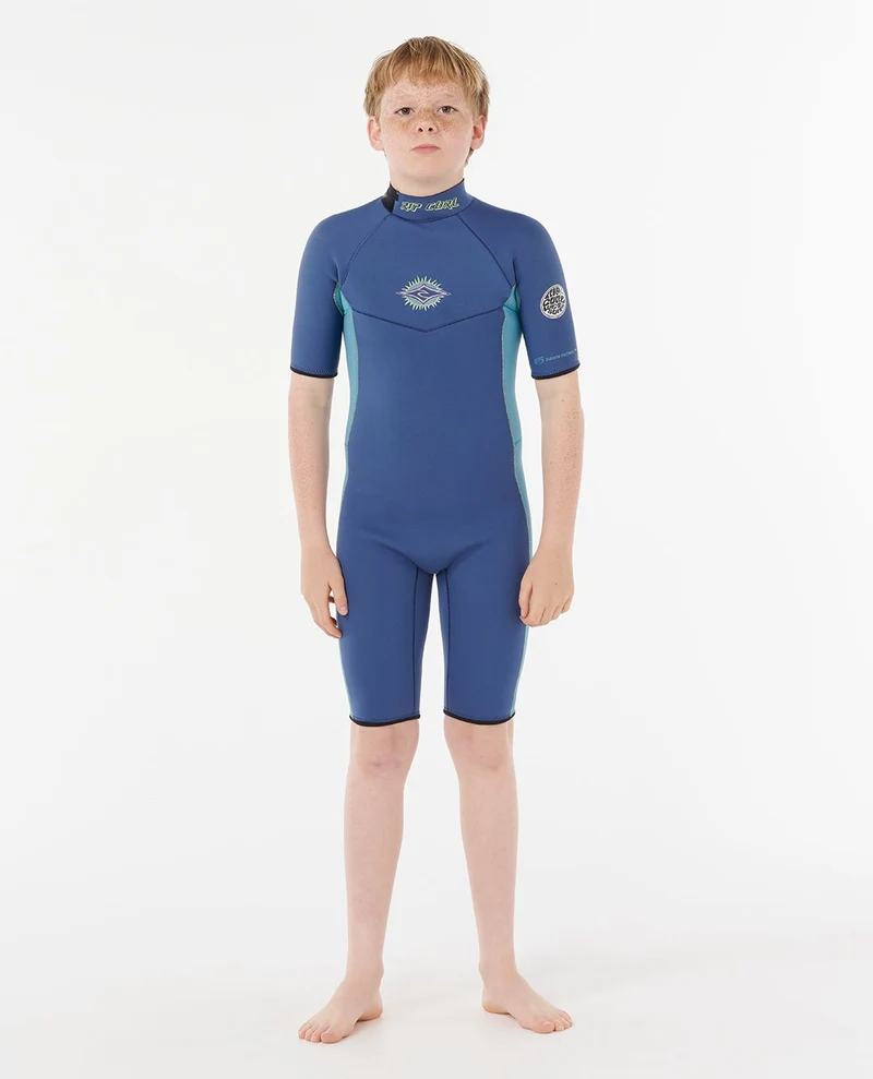 Boys Dawn Patrol Short Sleeve 2mm Back Zip Spring Suit Wetsuit