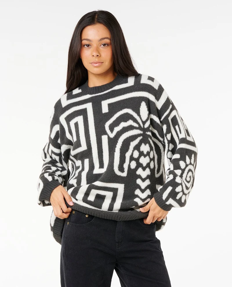 Sunset Luau Knit Crew Fleece