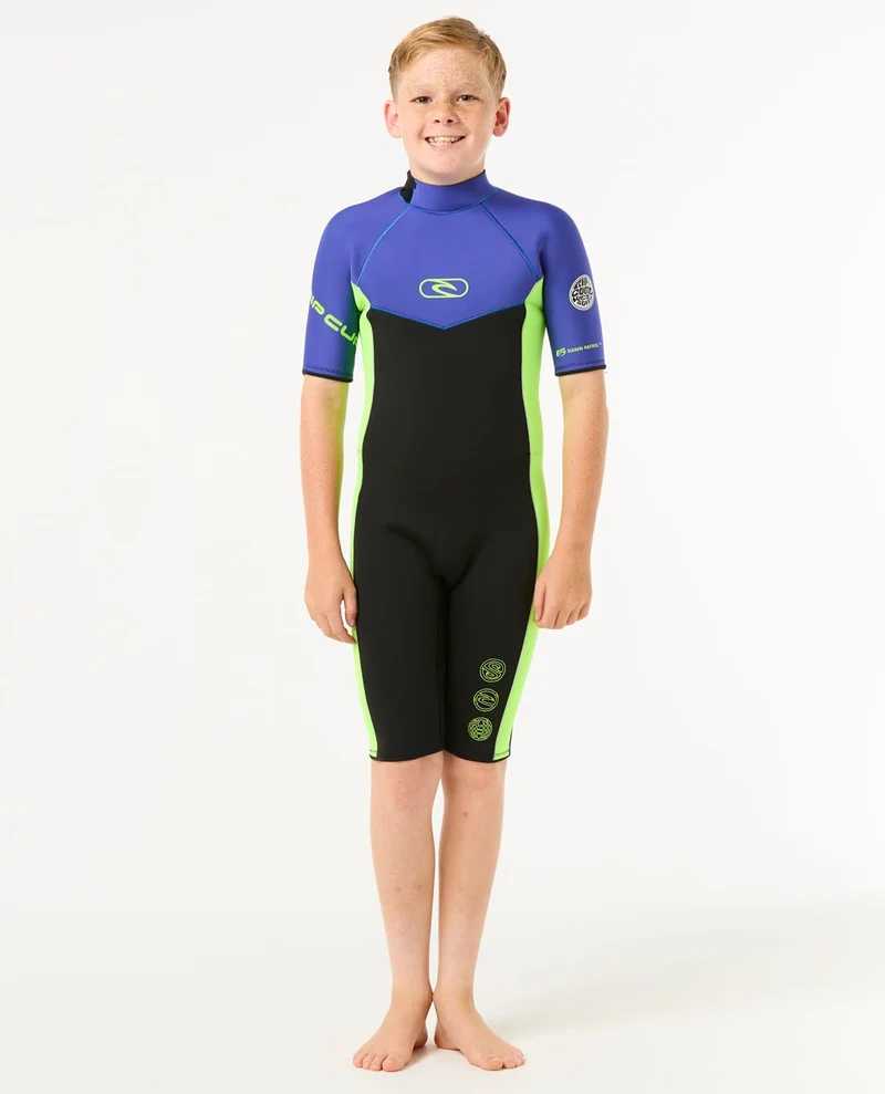 Boys Dawn Patrol Short Sleeve 2mm Back Zip Spring Suit Wetsuit