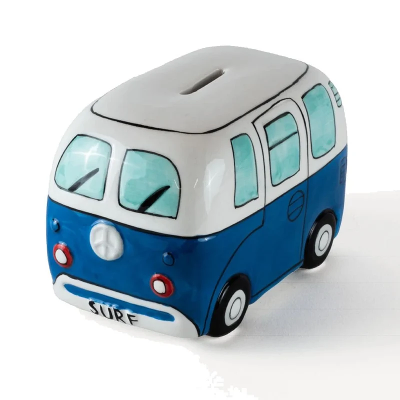 Surf Van Piggy Bank Blue